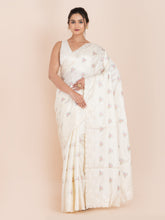 KAVVYA SOFT & LIGHT WEIGHT SILK WHITE SAREE